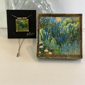 🆕 Miniature Art Pendant Necklace w/ Sterling Chain & Matching Art Box